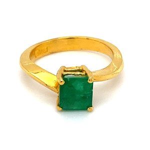 Emerald 1.80ct Solid 22K Yellow Gold Ring